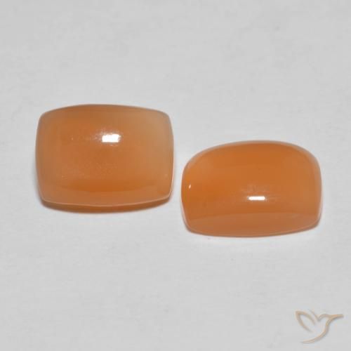 2.64ctw Natural Naranja rojizo Piedra de Luna, Forma Cojín, Translúcido