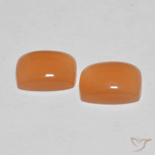 Gemas de Piedra de Luna Naranja rojizo natural de 2.64 ct, Forma Cojín, Translúcido