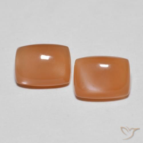 2.66ctw Natural Naranja claro Piedra de Luna, Forma Cojín, Translúcido