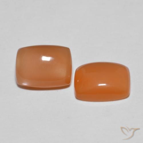Gemas de Piedra de Luna Naranja claro natural de 2.66 ct, Forma Cojín, Translúcido