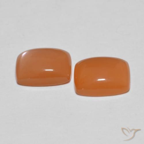 Gemas de Piedra de Luna Naranja claro natural de 2.66 ct, Forma Cojín, Translúcido