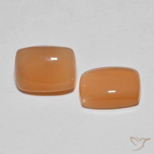 Gemas de Piedra de Luna Naranja durazno natural de 2.83 ct, Forma Cojín, Translúcido