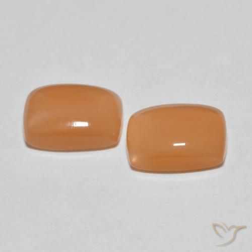 Gemas de Piedra de Luna Naranja durazno natural de 2.83 ct, Forma Cojín, Translúcido