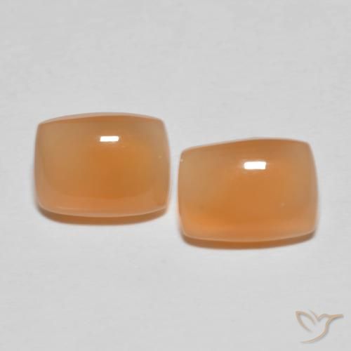 Gemas de Piedra de Luna Naranja rojizo natural de 2.61 ct, Forma Cojín, Transparente