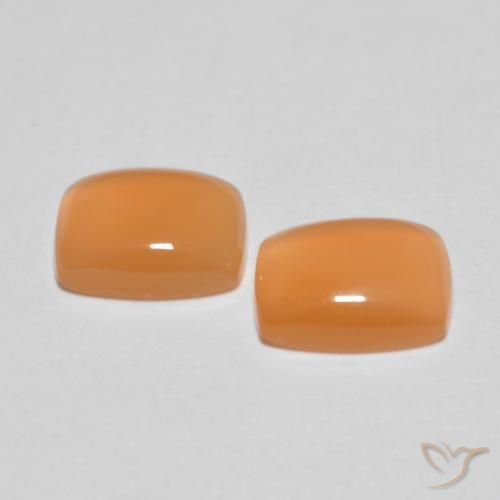 Gemas de Piedra de Luna Naranja rojizo natural de 2.61 ct, Forma Cojín, Transparente