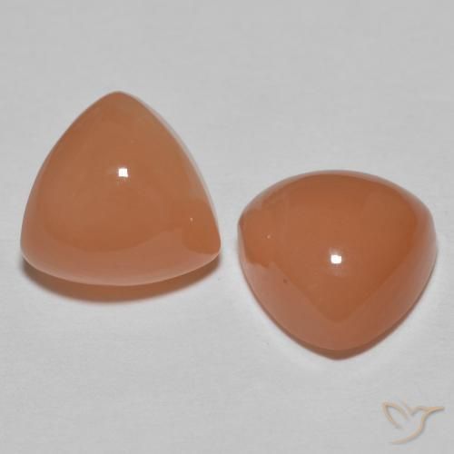 Gemas de Piedra de Luna Durazno intenso natural de 4.06 ct, Trillón, Translúcido