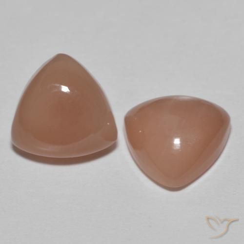 Gemas de Piedra de Luna Durazno intenso natural de 3.21 ct, Trillón, Translúcido