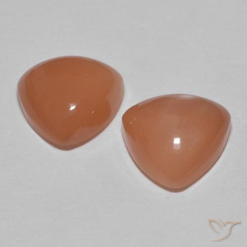 Gemas de Piedra de Luna Durazno intenso natural de 3.21 ct, Trillón, Translúcido