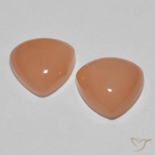 Gemas de Piedra de Luna Naranja sidra natural de 3.23 ct, Trillón, Translúcido
