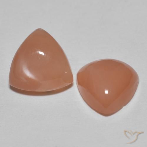 Gemas de Piedra de Luna Durazno intenso natural de 3.23 ct, Trillón, Translúcido