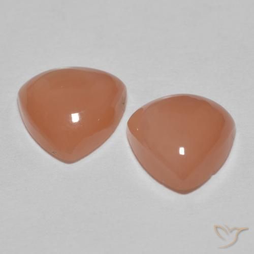 Gemas de Piedra de Luna Durazno intenso natural de 3.23 ct, Trillón, Translúcido