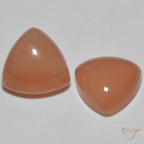 Gemas de Piedra de Luna Naranja medio natural de 3.10 ct, Trillón, Translúcido