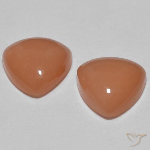 Gemas de Piedra de Luna Naranja medio natural de 3.10 ct, Trillón, Translúcido