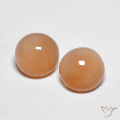 2.81ctw Natural Medium Light-Orange Piedra de Luna, Redondo, Transparente