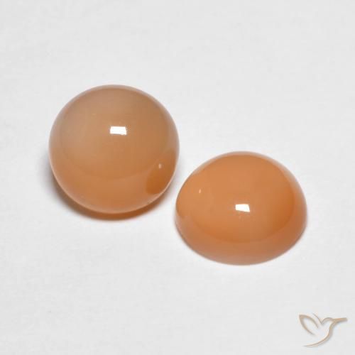 Gemas de Piedra de Luna Medium Light-Orange natural de 2.81 ct, Redondo, Transparente