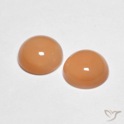 Gemas de Piedra de Luna Medium Light-Orange natural de 2.81 ct, Redondo, Transparente