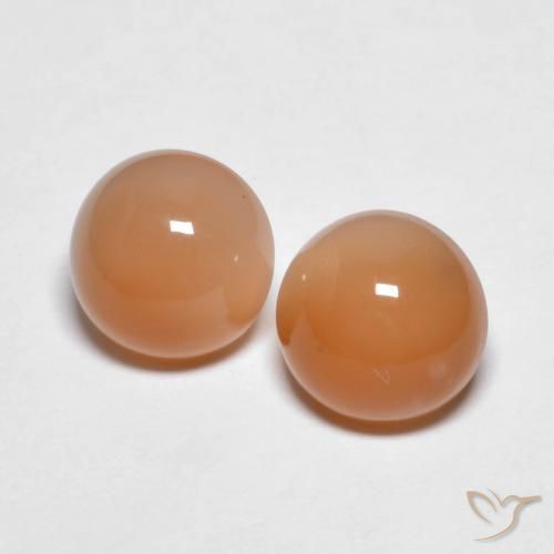 2.74ctw Natural Medium Light-Orange Piedra de Luna, Redondo, Transparente