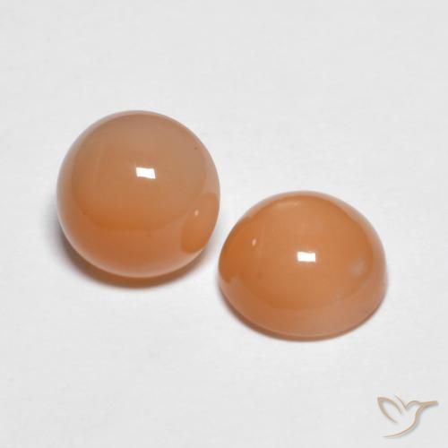 Gemas de Piedra de Luna Medium Light-Orange natural de 2.74 ct, Redondo, Transparente