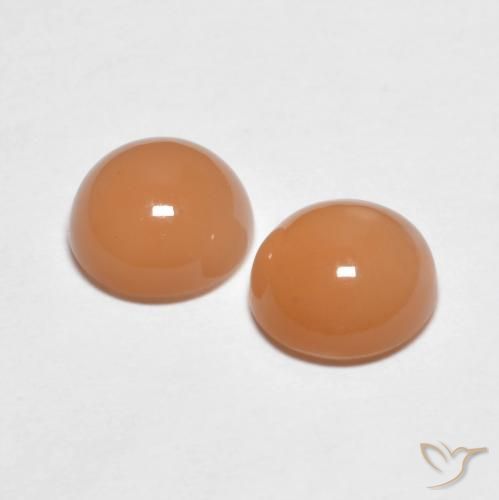 Gemas de Piedra de Luna Medium Light-Orange natural de 2.74 ct, Redondo, Transparente