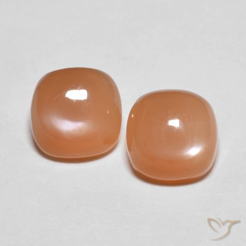2.78ctw Natural Naranja cantaloupe Piedra de Luna, Forma Cojín, Translúcido