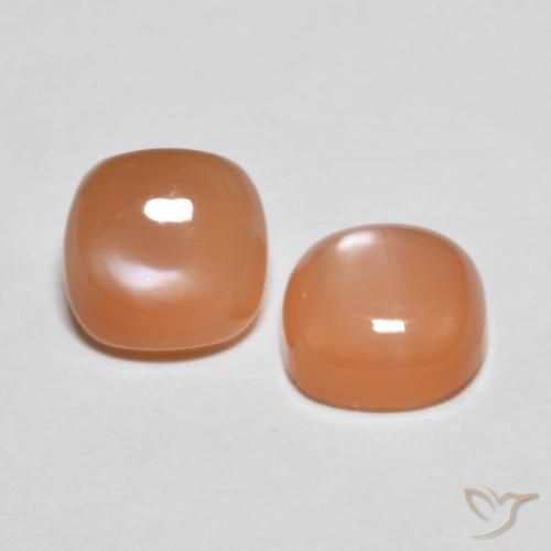 Gemas de Piedra de Luna Naranja cantaloupe natural de 2.78 ct, Forma Cojín, Translúcido