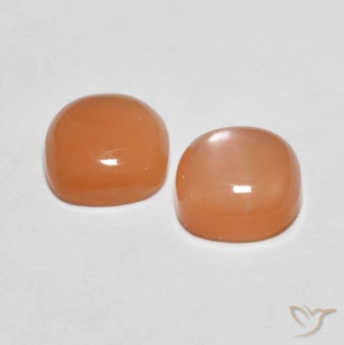 Gemas de Piedra de Luna Naranja cantaloupe natural de 2.78 ct, Forma Cojín, Translúcido