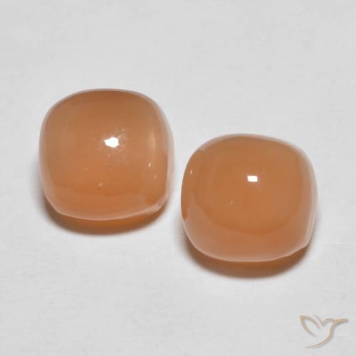 3.98ctw Natural Naranja cantaloupe Piedra de Luna, Forma Cojín, Translúcido