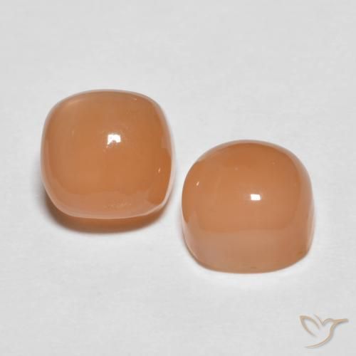 Gemas de Piedra de Luna Naranja cantaloupe natural de 3.98 ct, Forma Cojín, Translúcido
