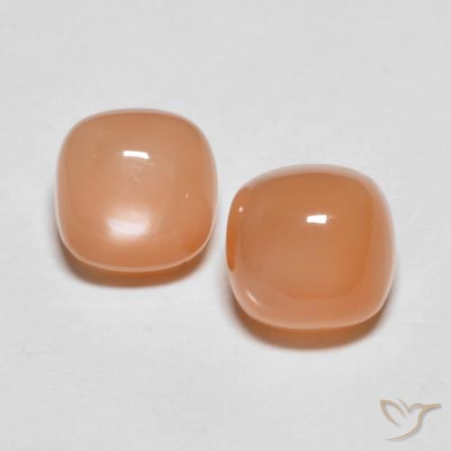 3.52ctw Natural Naranja medio Piedra de Luna, Forma Cojín, Translúcido
