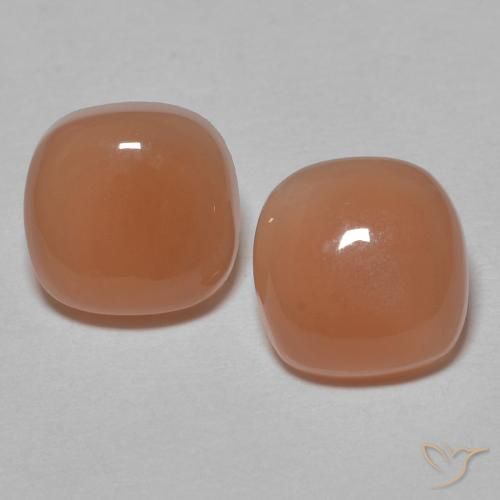 2.49ctw Natural Naranja rojizo claro Piedra de Luna, Forma Cojín, Translúcido