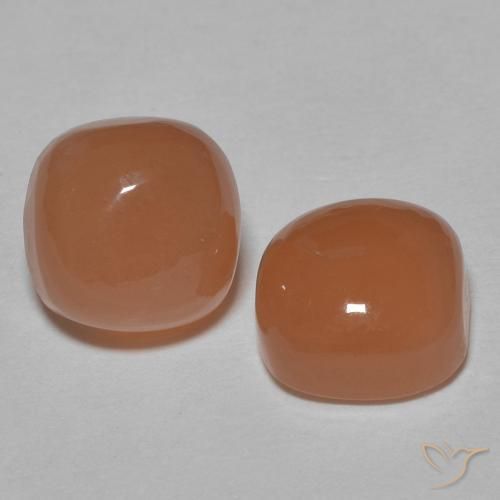 Gemas de Piedra de Luna Durazno intenso natural de 3.58 ct, Forma Cojín, Translúcido