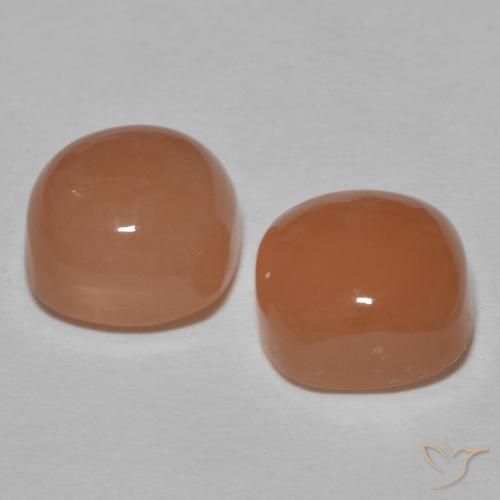 Gemas de Piedra de Luna Durazno intenso natural de 3.58 ct, Forma Cojín, Translúcido
