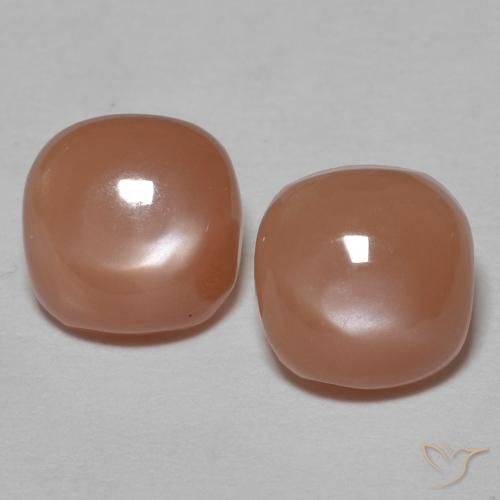 1.82ctw Natural Naranja medio Piedra de Luna, Forma Cojín, Opaco