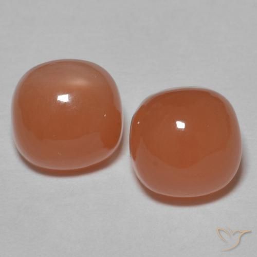2.32ctw Natural Naranja oscuro Piedra de Luna, Forma Cojín, Translúcido