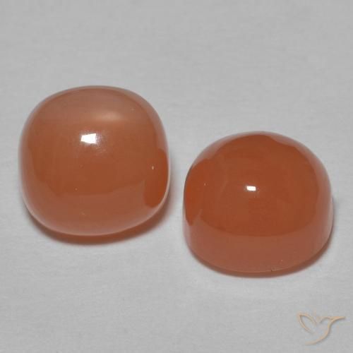 Gemas de Piedra de Luna Naranja oscuro natural de 2.32 ct, Forma Cojín, Translúcido