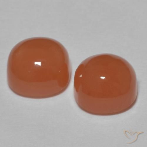 Gemas de Piedra de Luna Naranja oscuro natural de 2.32 ct, Forma Cojín, Translúcido