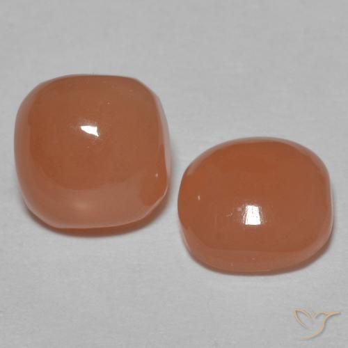 Gemas de Piedra de Luna Durazno amarronado natural de 1.78 ct, Forma Cojín, Translúcido