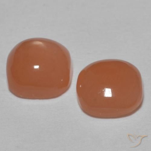 Gemas de Piedra de Luna Durazno amarronado natural de 1.78 ct, Forma Cojín, Translúcido