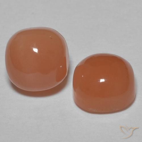 Gemas de Piedra de Luna Durazno amarronado natural de 2.41 ct, Forma Cojín, Translúcido