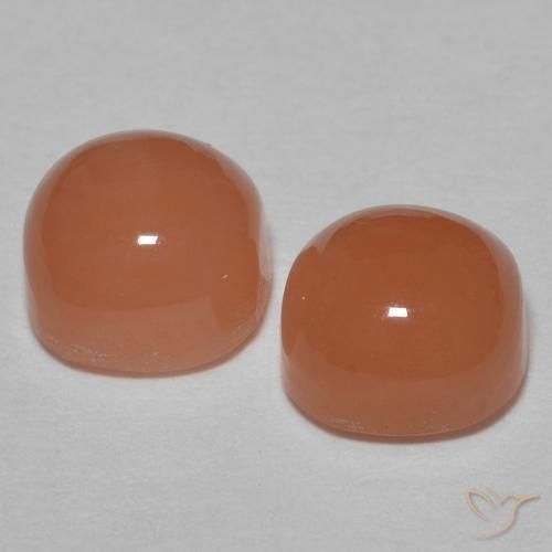Gemas de Piedra de Luna Durazno amarronado natural de 2.41 ct, Forma Cojín, Translúcido
