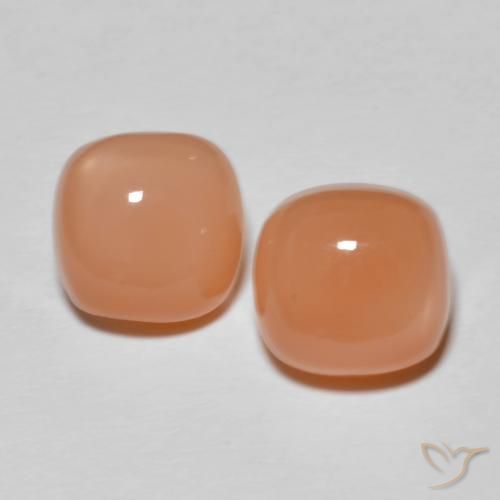 Gemas de Piedra de Luna Naranja cantaloupe natural de 4.98 ct, Forma Cojín, Translúcido