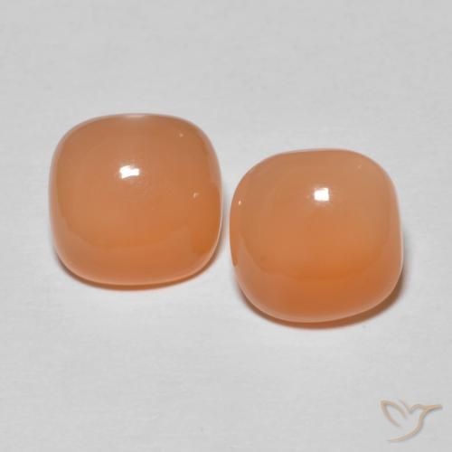 3.53ctw Natural Naranja rojizo claro Piedra de Luna, Forma Cojín, Translúcido