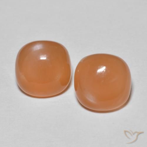 3.69ctw Natural Naranja claro Piedra de Luna, Forma Cojín, Translúcido