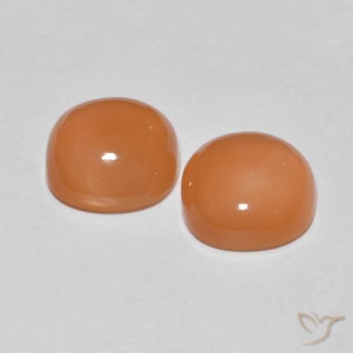 Gemas de Piedra de Luna Naranja claro natural de 3.69 ct, Forma Cojín, Translúcido
