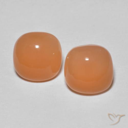 3.52ctw Natural Naranja rojizo claro Piedra de Luna, Forma Cojín, Translúcido