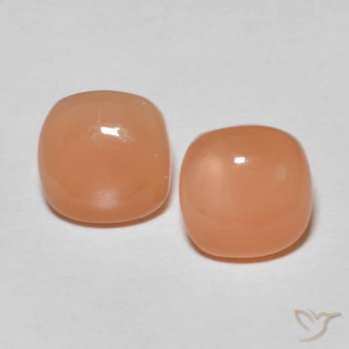 2.48ctw Natural Naranja medio Piedra de Luna, Forma Cojín, Translúcido