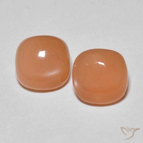 4.07ctw Natural Naranja claro Piedra de Luna, Forma Cojín, Translúcido