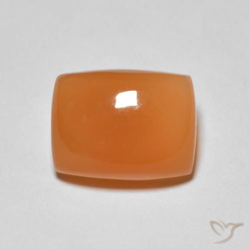 2.53ct Natural Naranja melocotón vívido Piedra de Luna, Forma Cojín, Opaco