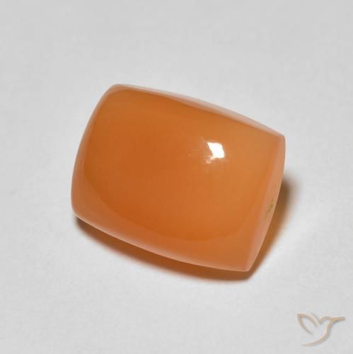 Piedra de Luna Naranja melocotón vívido natural de 2.53 ct, Forma Cojín, Opaco