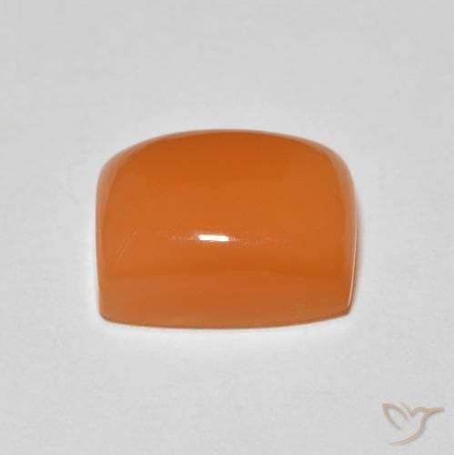 Piedra de Luna Naranja melocotón vívido natural de 2.53 ct, Forma Cojín, Opaco